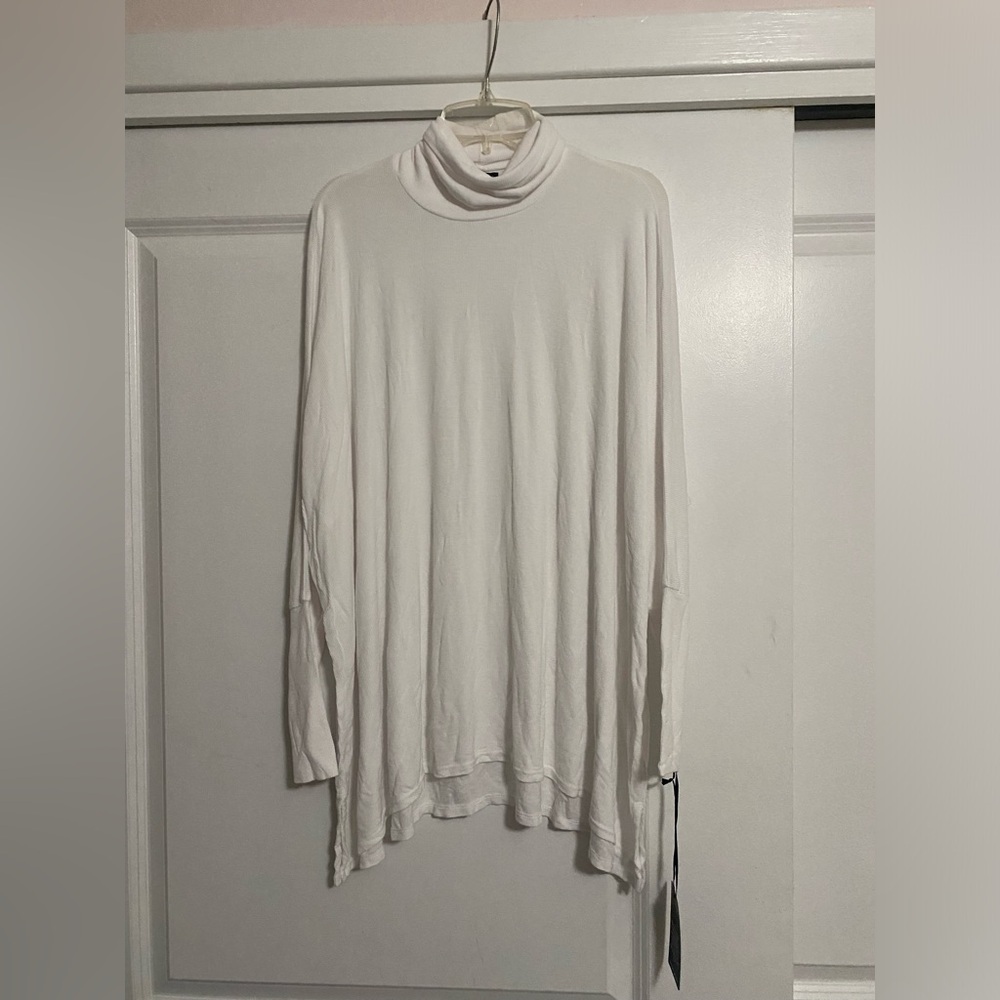 Michael Lauren Ribbed White Long Sleeve